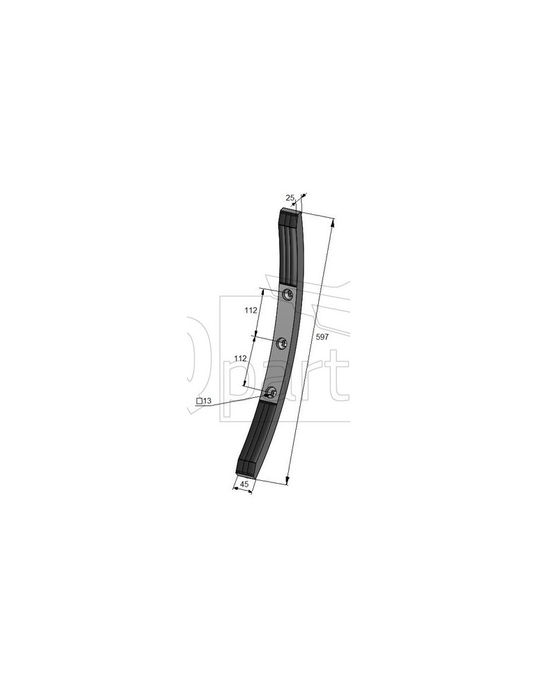Cultivator Point 915376  45x25x490  HARDFACE 