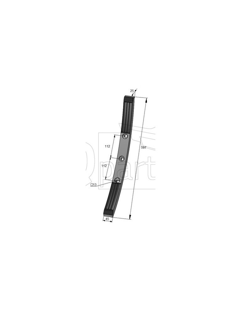 Cultivator Point 915376  45x25x490 diamant - hardface