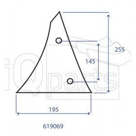 Wearing part - Moulboard - Front part 619069 
