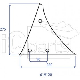 Wearing part - Moulboard - Front part 619120 RH4 