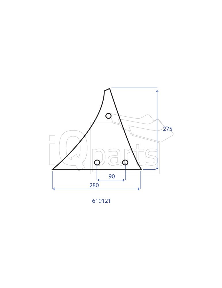 Wearing part - Moulboard - Front part 619121 LH4 
