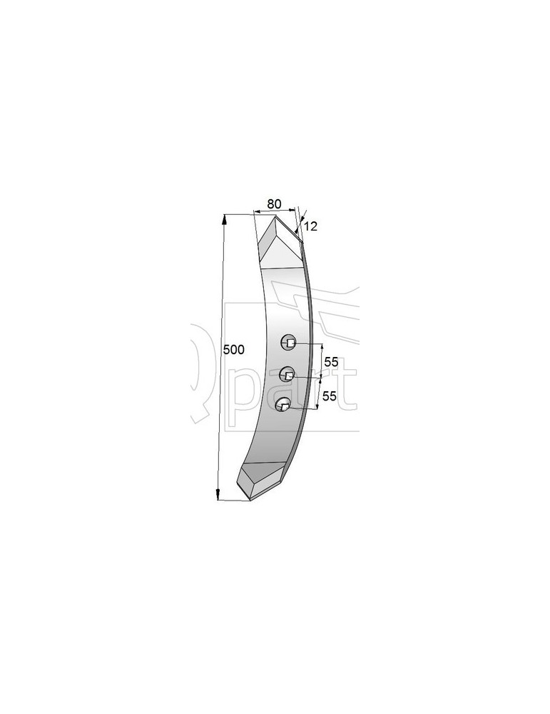 Cultivator Point 444898  Topdown 80x12x500 