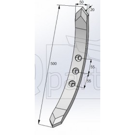 Cultivator Point 447152 TOP DOWN  50x20x500 
