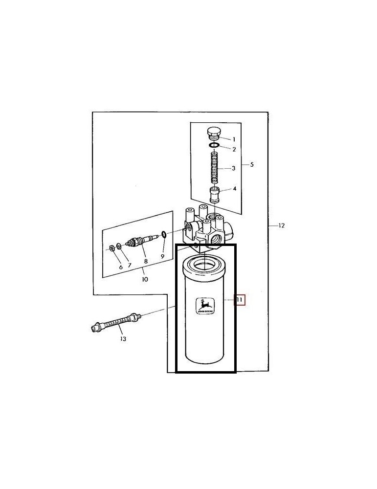 John Deere Filtru Ulei Hidraulic AH128449