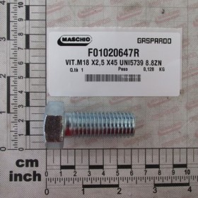 SCREW M18 X2,5 X45 UNI5739 8.8