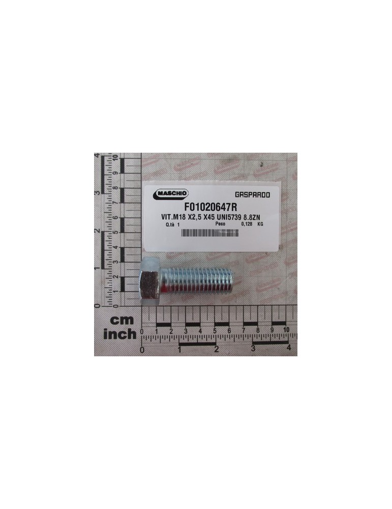 SCREW M18 X2,5 X45 UNI5739 8.8