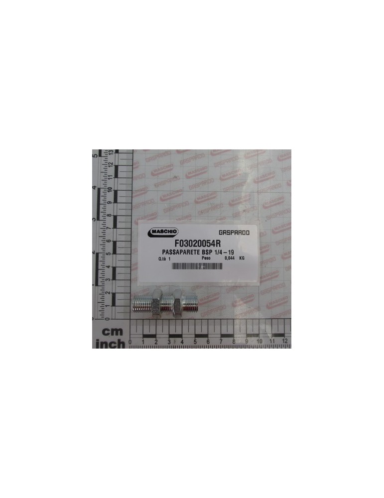 NIPPLE BULKHEAD BSP 1/4-19