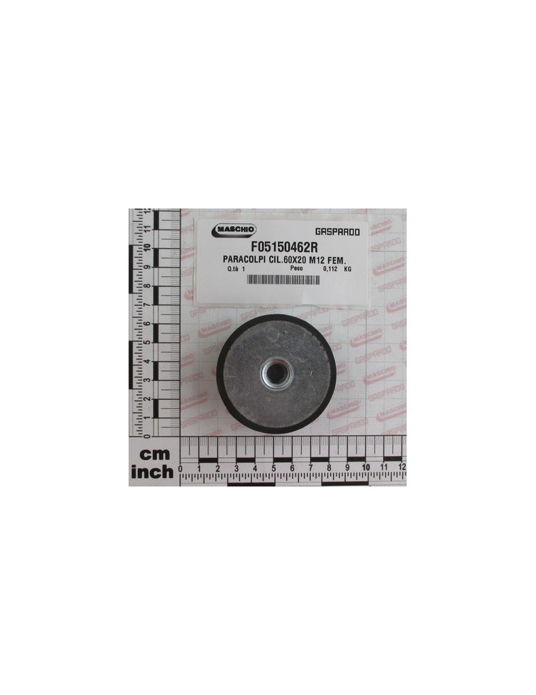 RUBBER BUFFER- CYL.60X20 M12 F