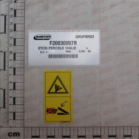 CUT DANGER LABEL
