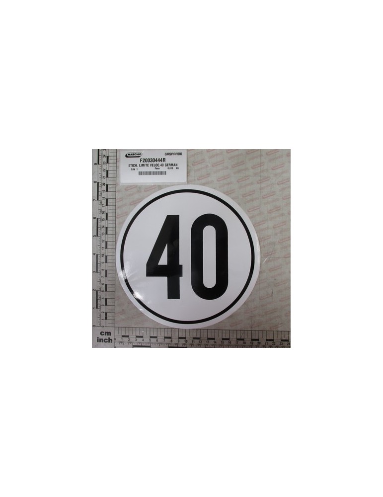 GERMANY SPEED LIMIT 40 LABEL