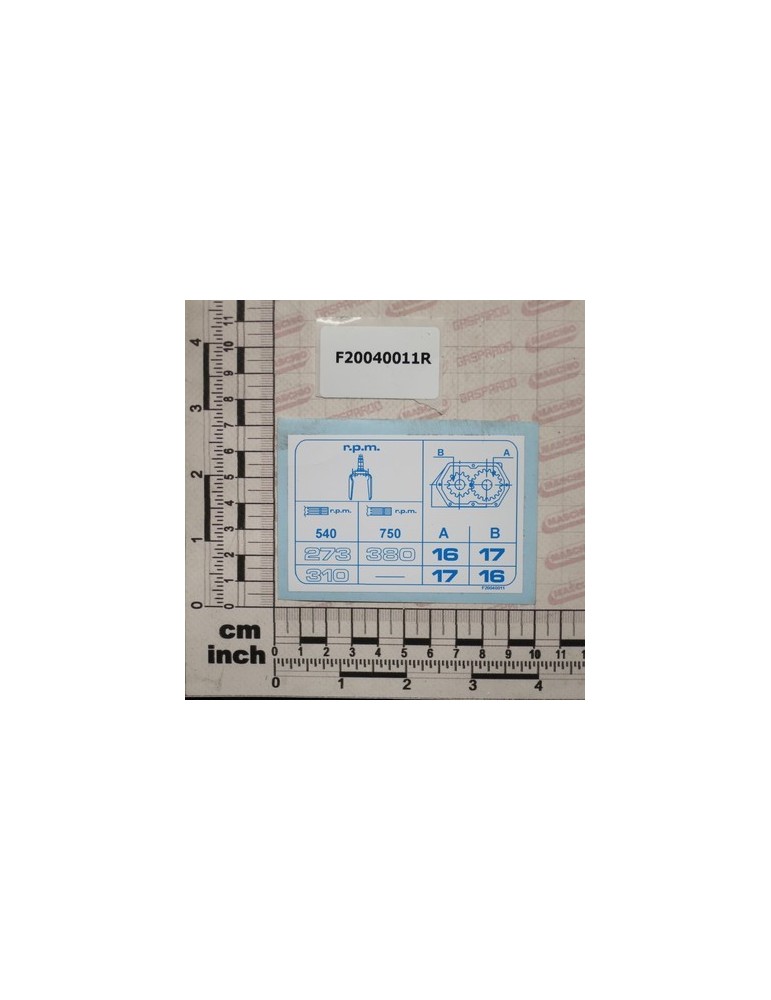 DL VIGNETO GEARBOX LABEL