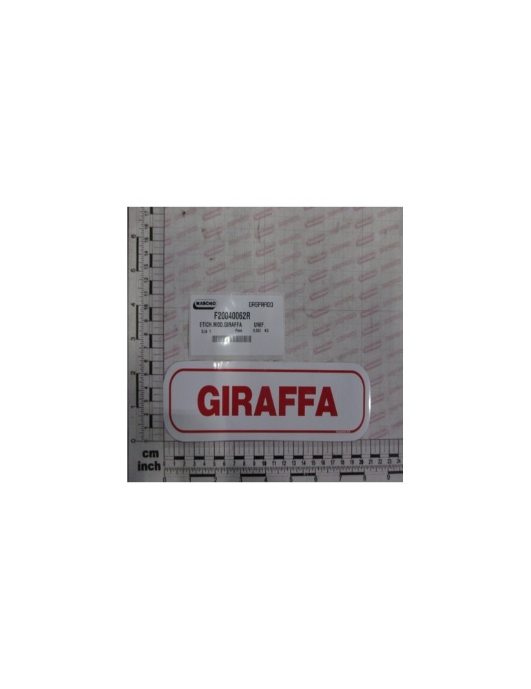 STICKER GIRAFFA      UNIF.