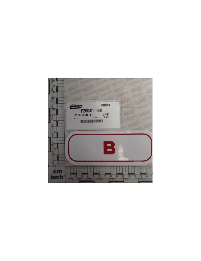 LABEL MOD. B             UNIF.