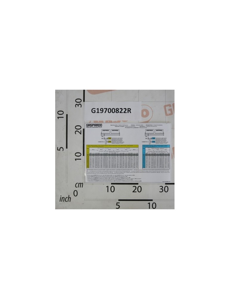 DECAL.FELTILIZER TABLE SP540