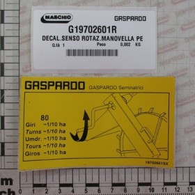 DIRECT. OF ROTAT. CRANCK LABEL