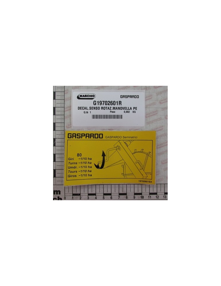 DIRECT. OF ROTAT. CRANCK LABEL