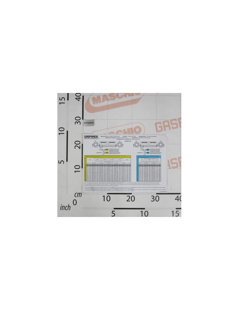 LABEL TAB.DISTR.SPEEDY SET