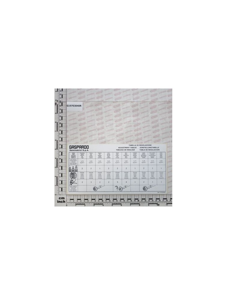 LABEL TABLE ADJUSTEMENT