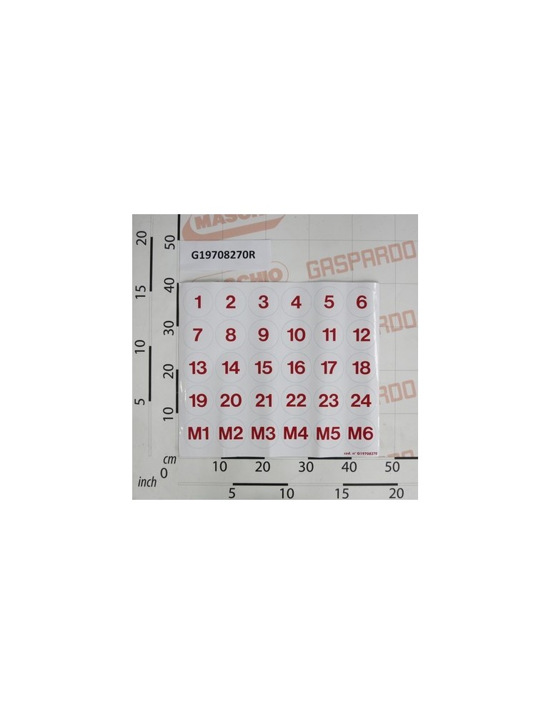 DECAL.ROWS 1-24 MAXIMETRO