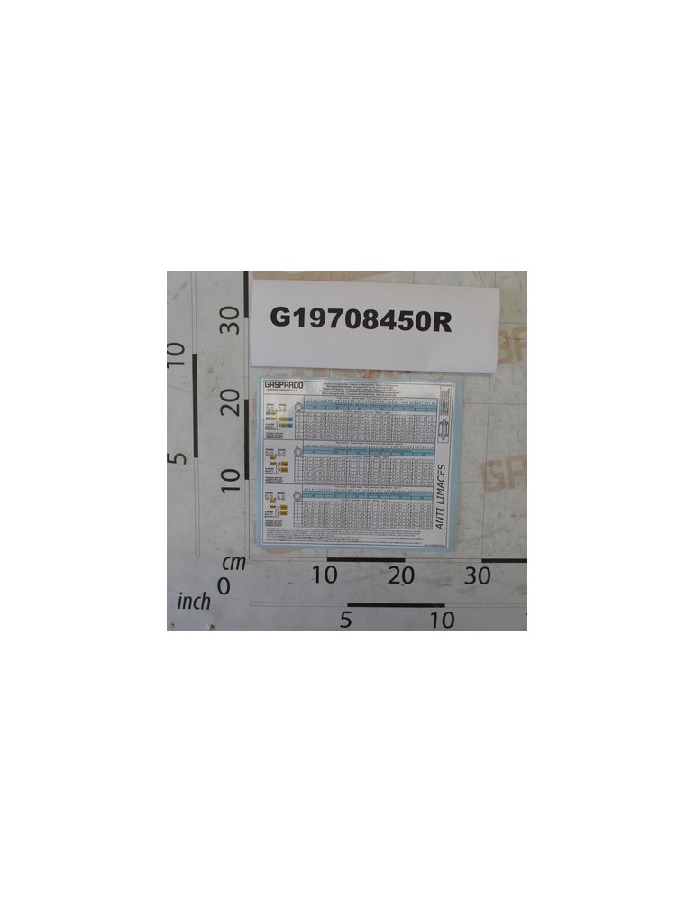 DISTRIBUTOR CHART 8P 30L