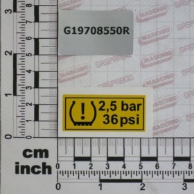 DECAL.INFLATION PRESS. 2,5 BAR