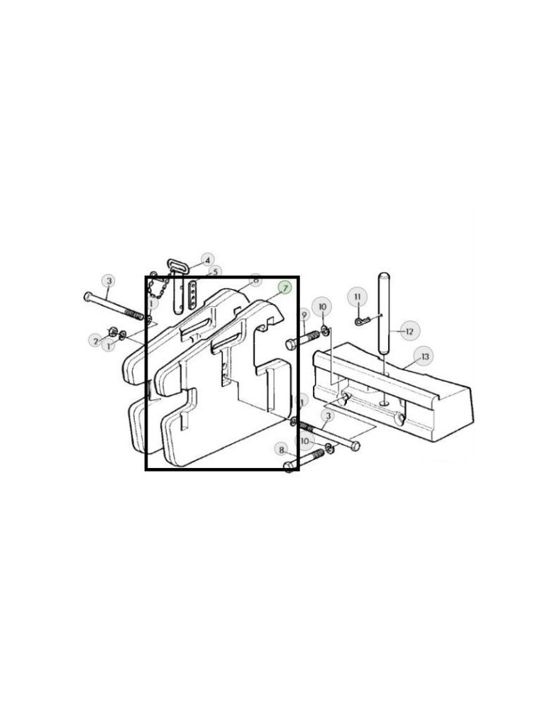 John Deere Greutate Stanga L38449