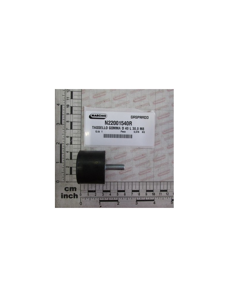 TASSELLO GOMMA D 40 L 30,0 M8.